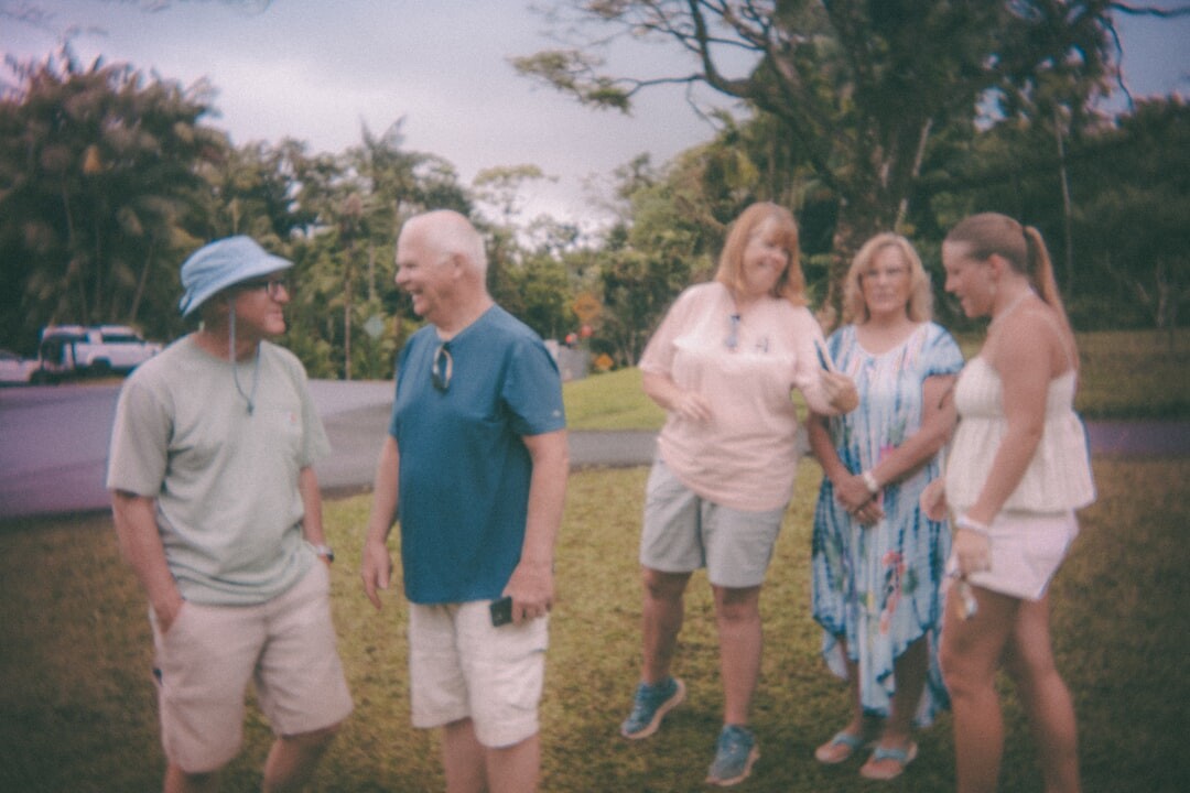seniors laughing in a circle