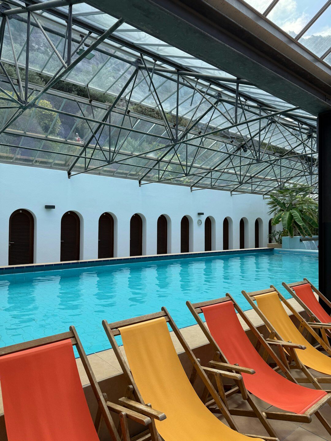 Seniors relaxing at a thermal spa resort