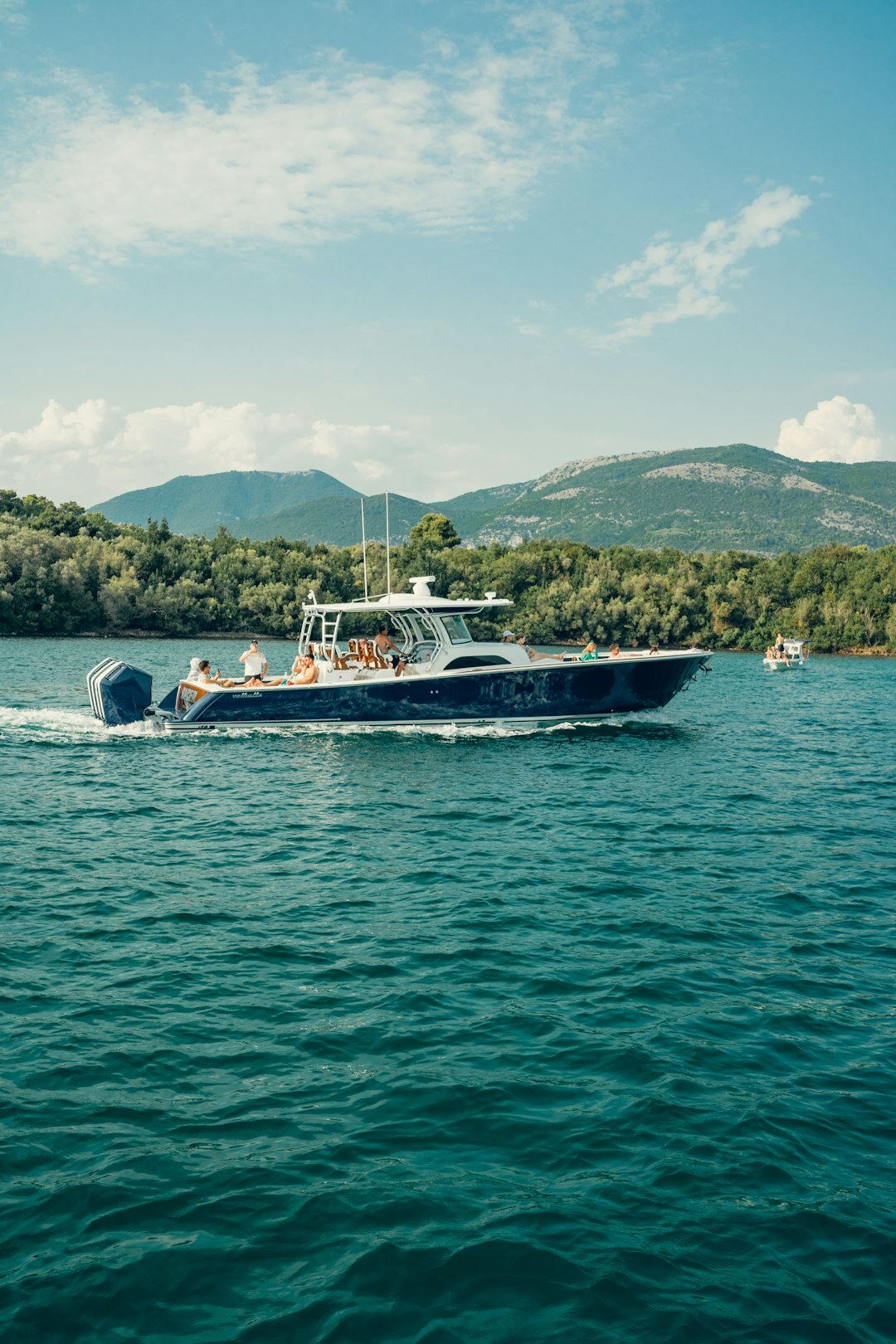 Senior group on a boat trip along the Adriatic coast