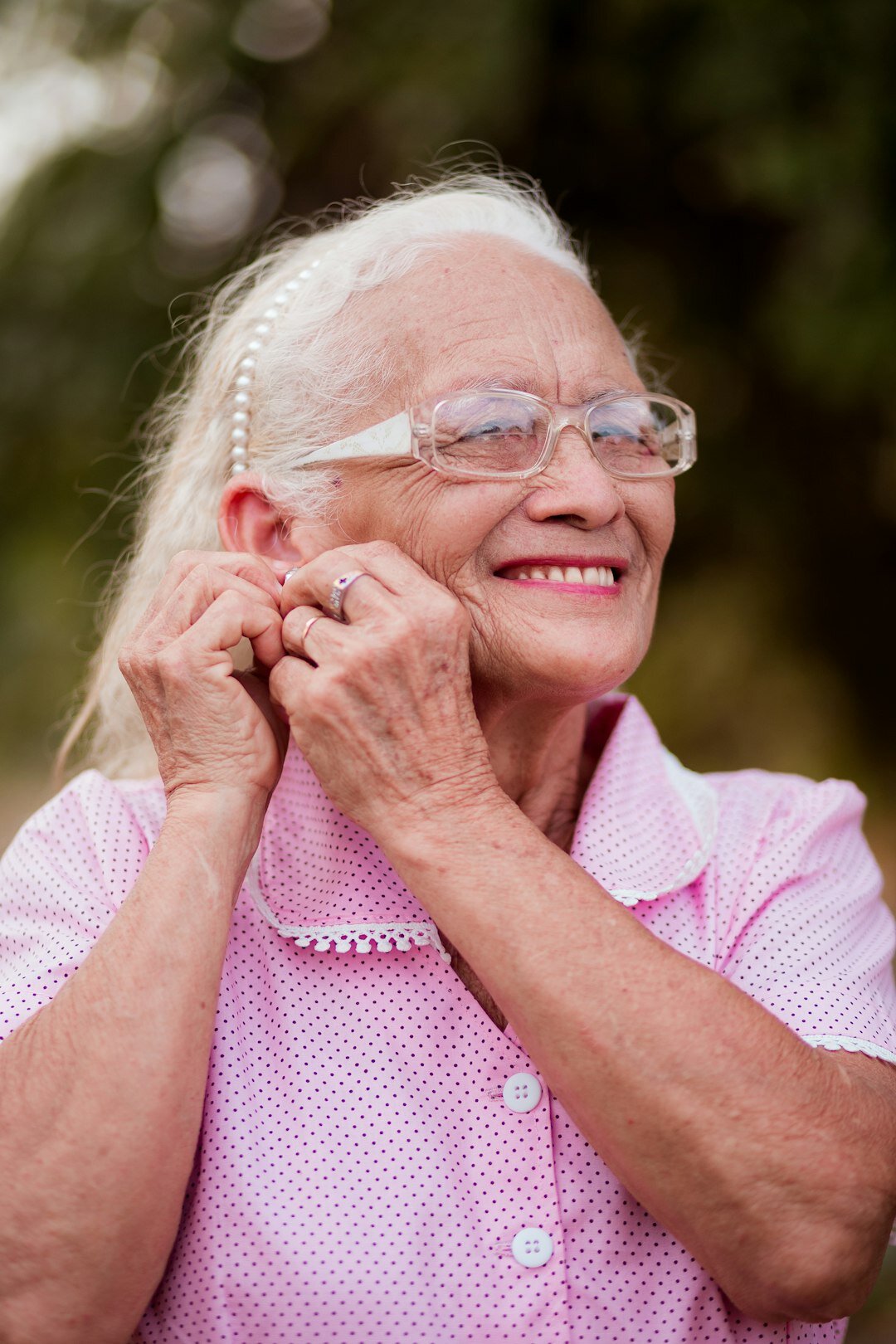 elderly woman smiling
