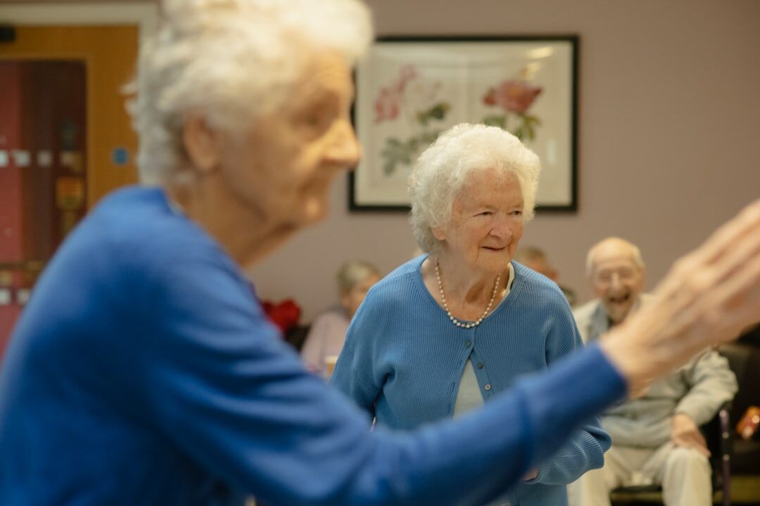 seniors doing light exercise