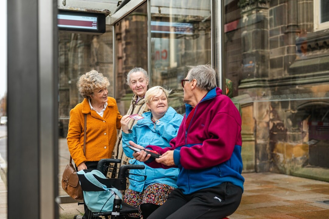 group of seniors laughing together