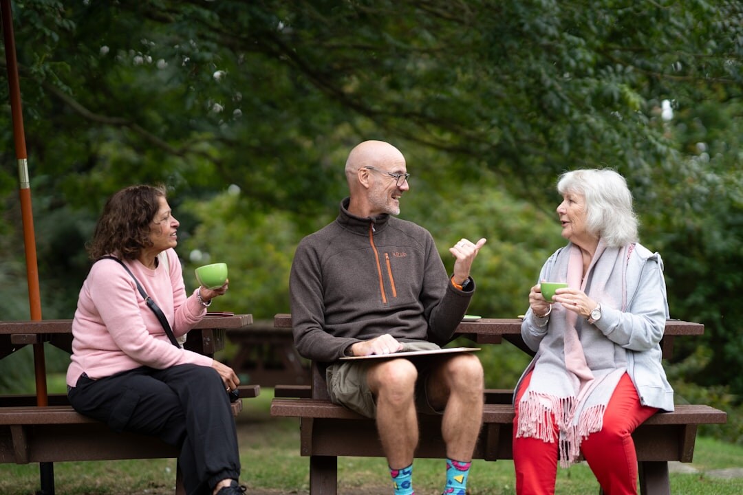 group of seniors eating healthy